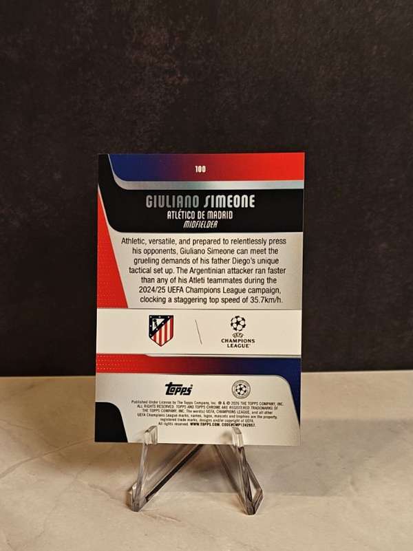 Topps Chrome UEFA Club Competitions - Pink X-Fractor #100 Giuliano Simeone