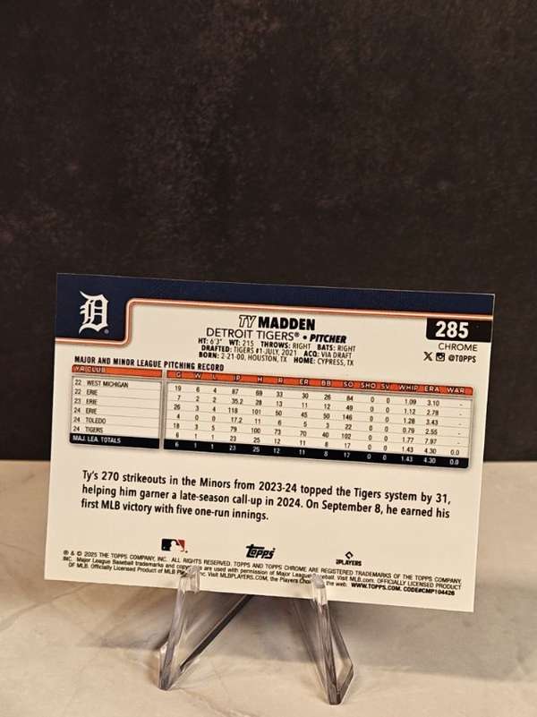 2025 Topps Chrome - Sepia Refractors #285 Ty Madden Near Mint