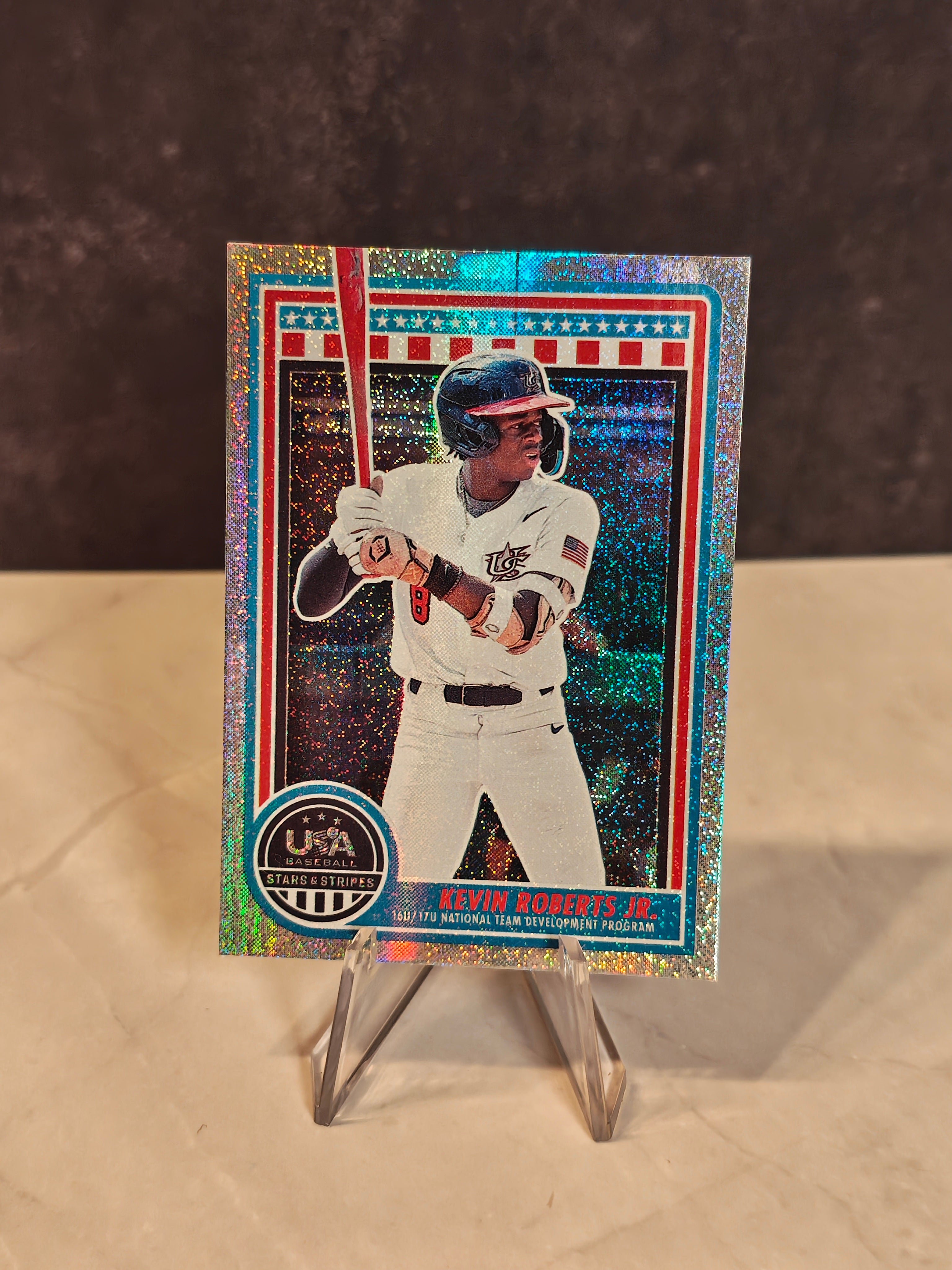2025 Panini Stars & Stripes USA Baseball #143 Kevin Roberts Jr. Sparkle