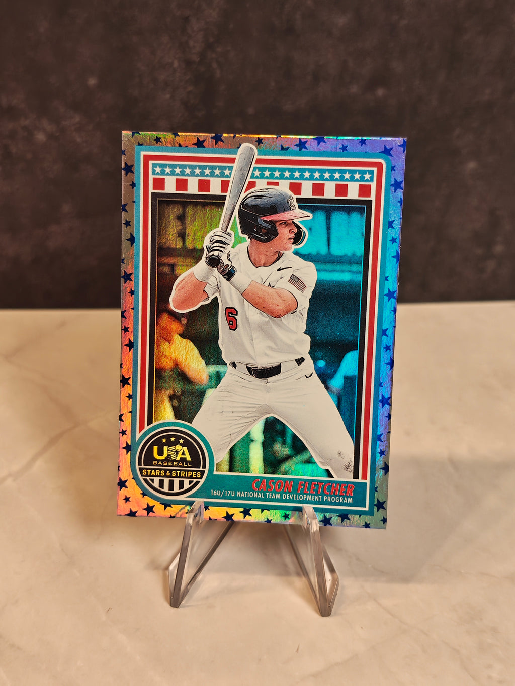 2025 Panini Stars & Stripes USA Baseball #101 Cason Fletcher Stars Parallel