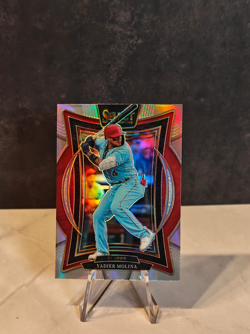 2025 Panini Select #27 Yadier Molina Silver Prizms