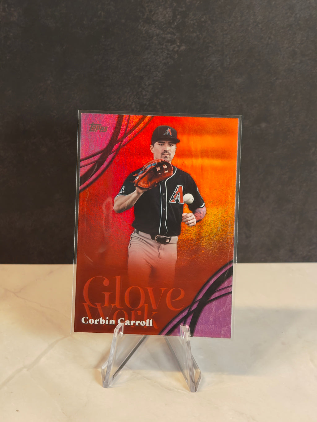 2026 Topps #GW-56 Corbin Carroll Glove Work Pink Foil