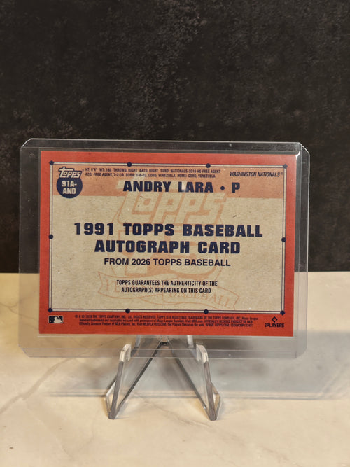#91A-AND Andry Lara Topps 1991 Auto RC