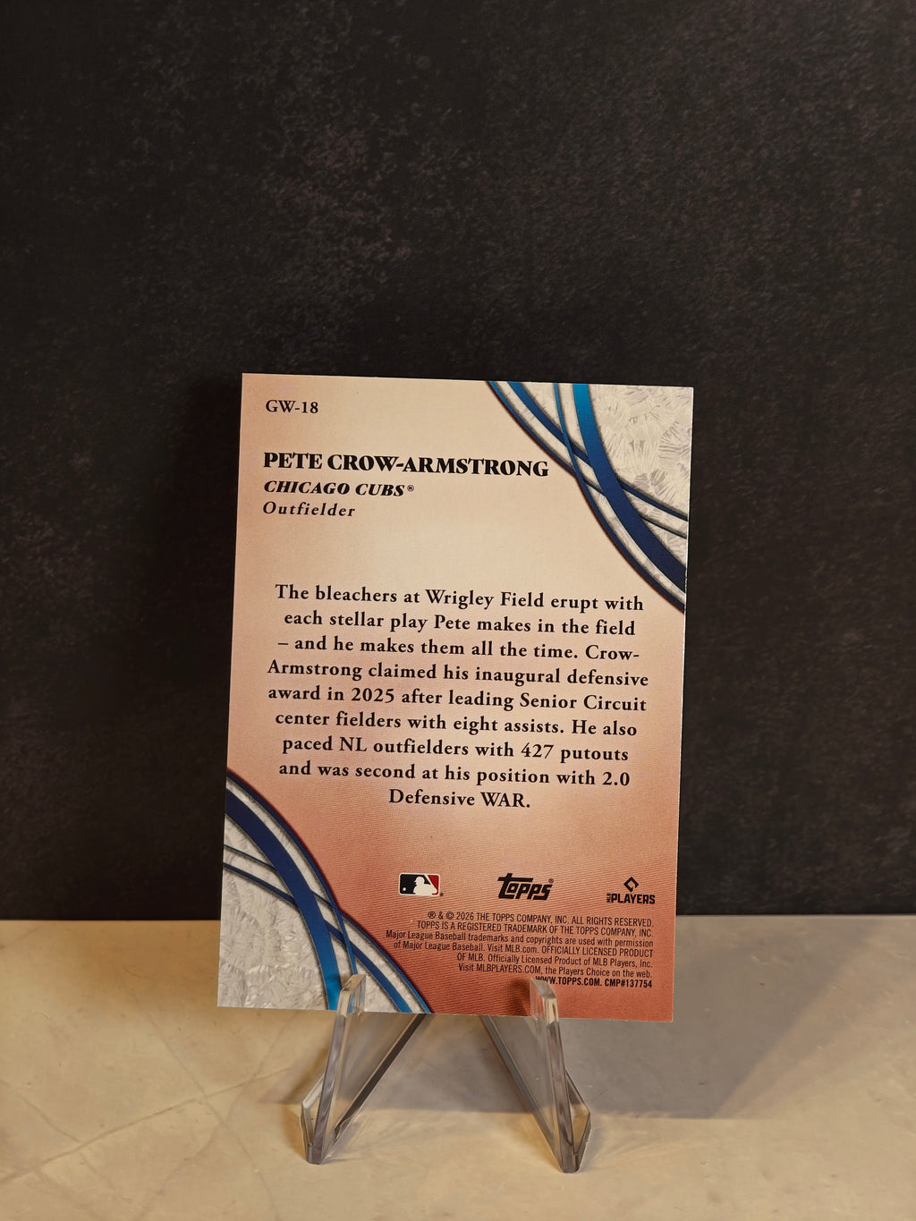 2026 Topps #GW-18 Pete Crow-Armstrong Glove Work