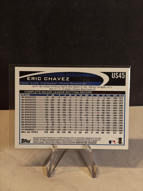 2012 Topps Update #US45 Eric Chavez Gold #/2012