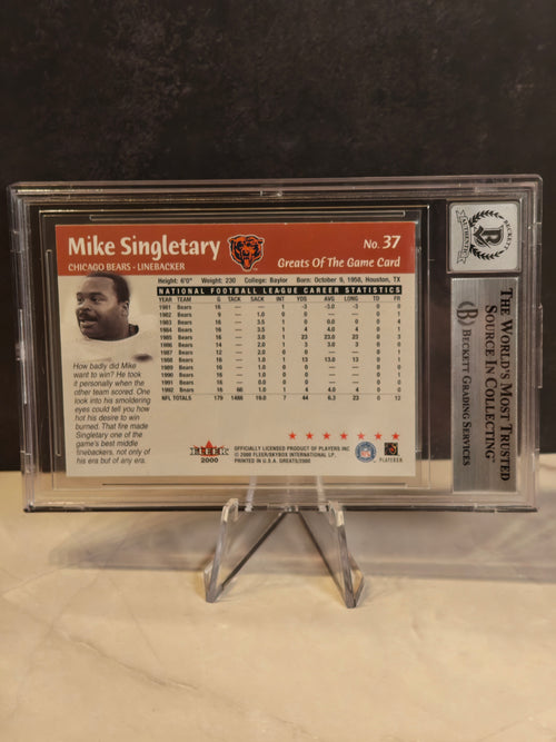 2000 Fleer Greats of the Game #37 Mike Singletary Gold Border Autographs BGS 10