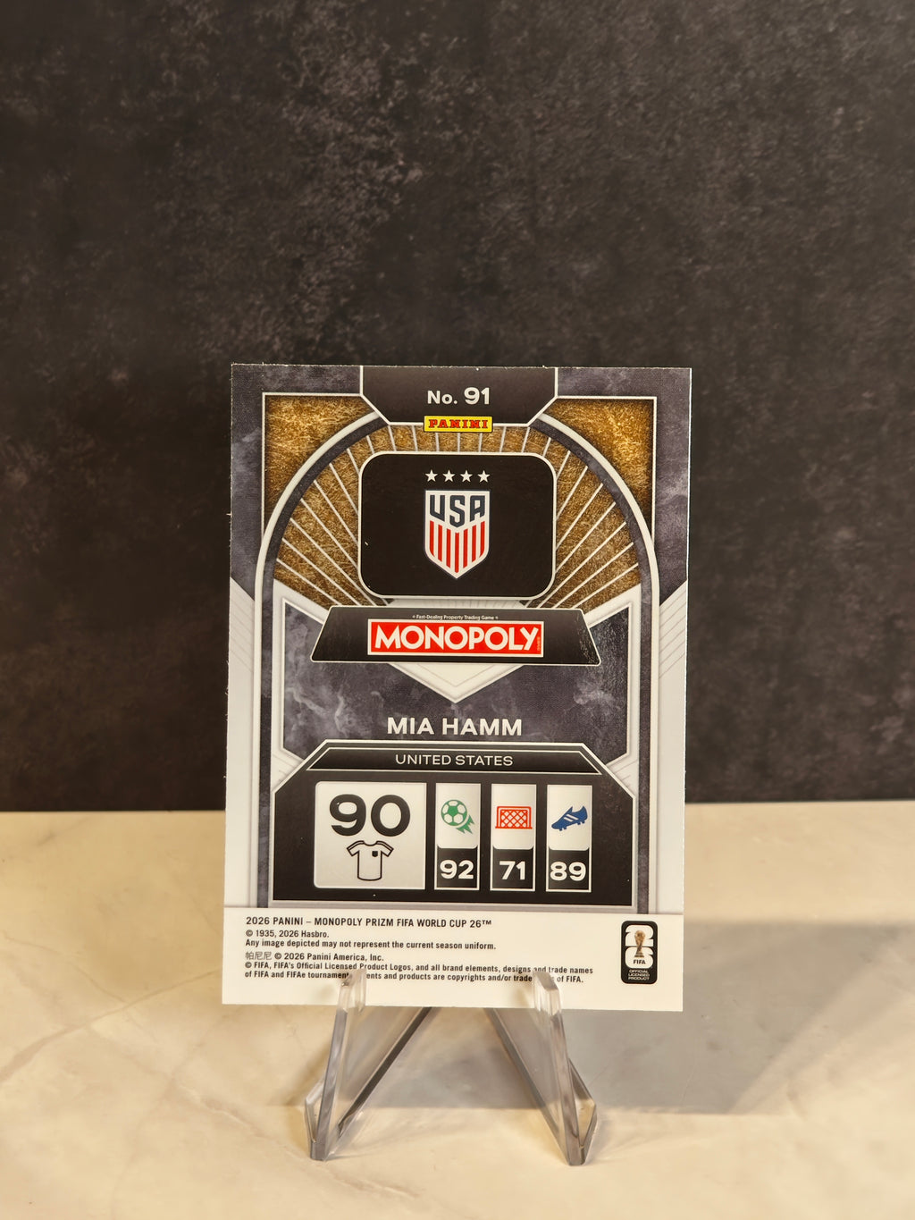 2026 Panini Prizm Monopoly FIFA World Cup #91 Mia Hamm