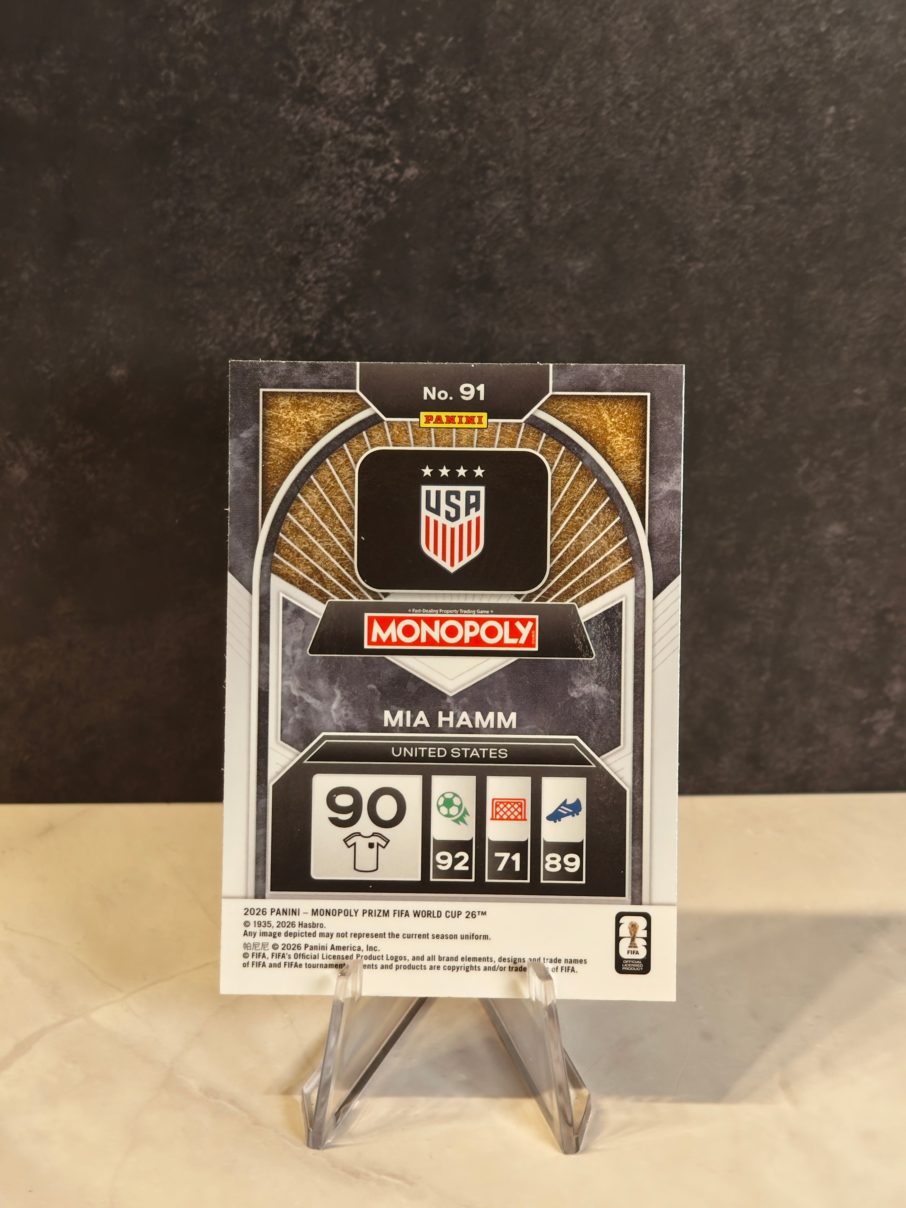 2026 Panini Prizm Monopoly FIFA World Cup #91 Mia Hamm