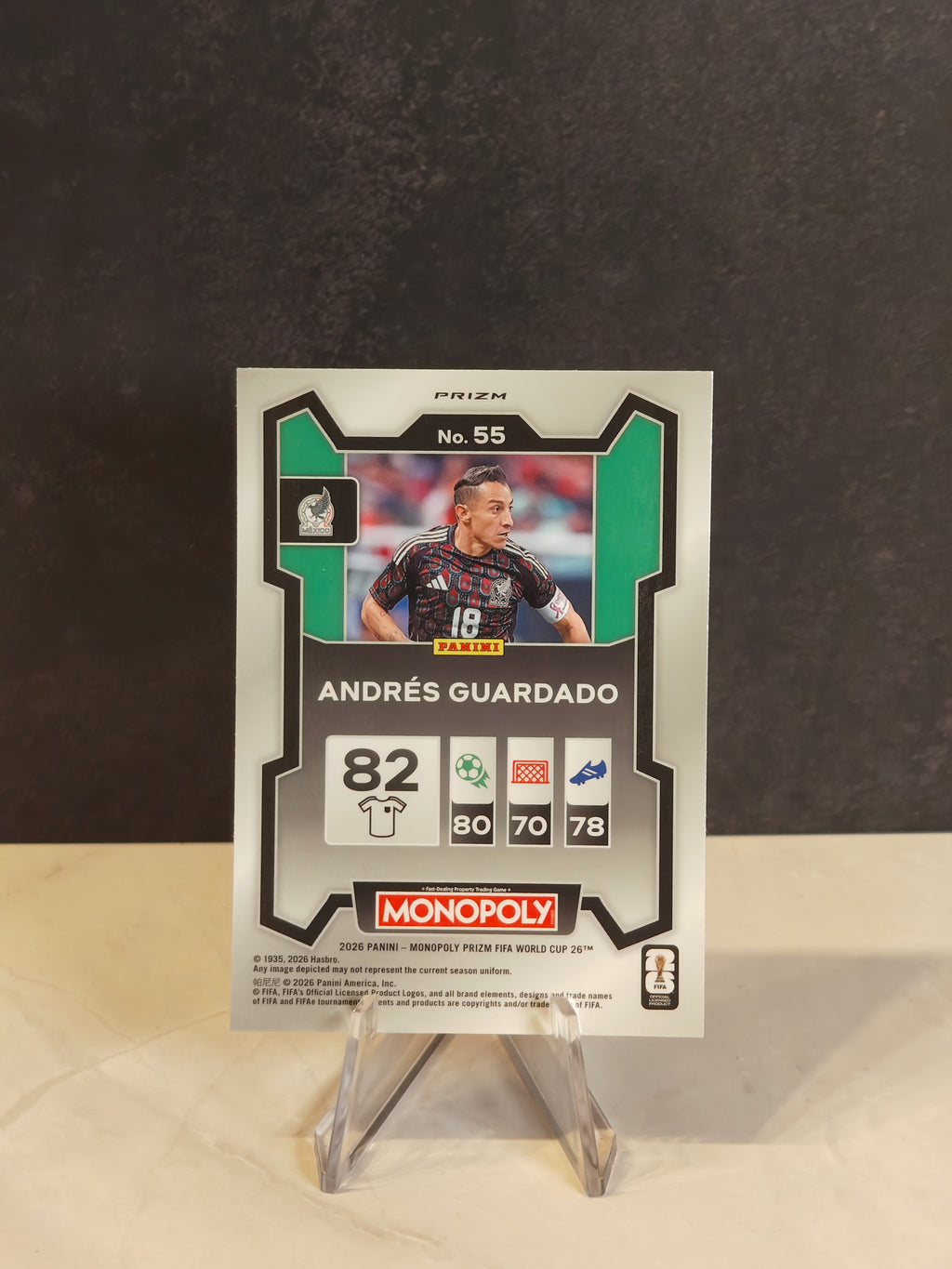 2026 Panini Prizm Monopoly FIFA World Cup #55 Andrés Guardado Red Prizms