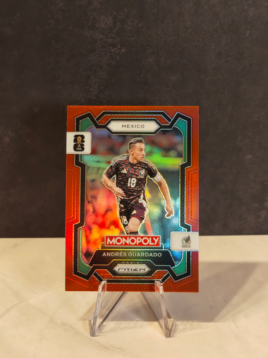 2026 Panini Prizm Monopoly FIFA World Cup #55 Andrés Guardado Red Prizms
