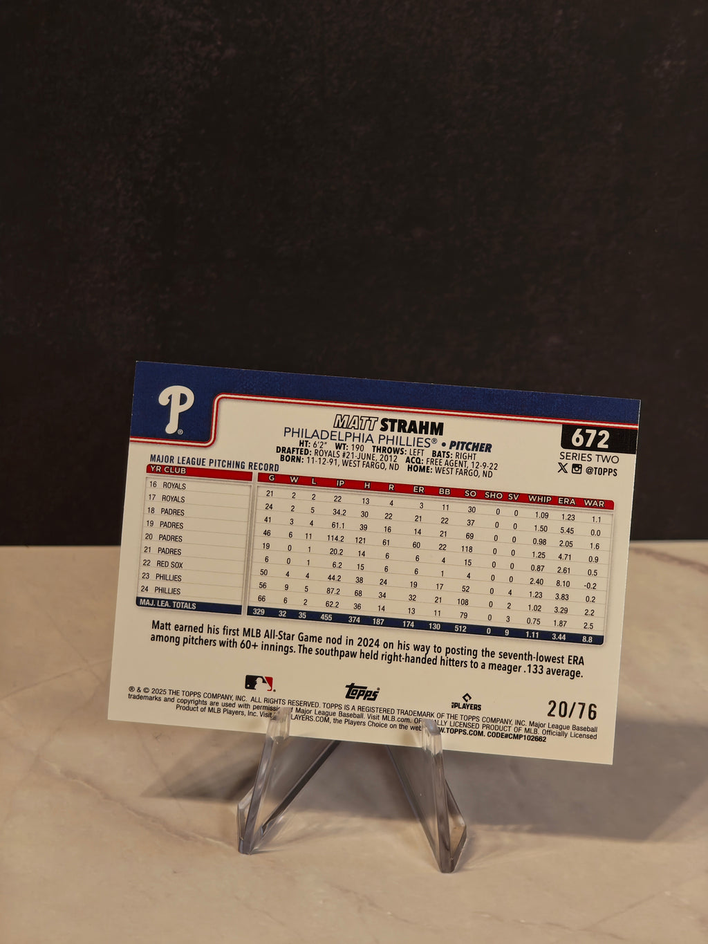 2025 Topps Philadelphia Phillies #PHI-14 Matt Strahm