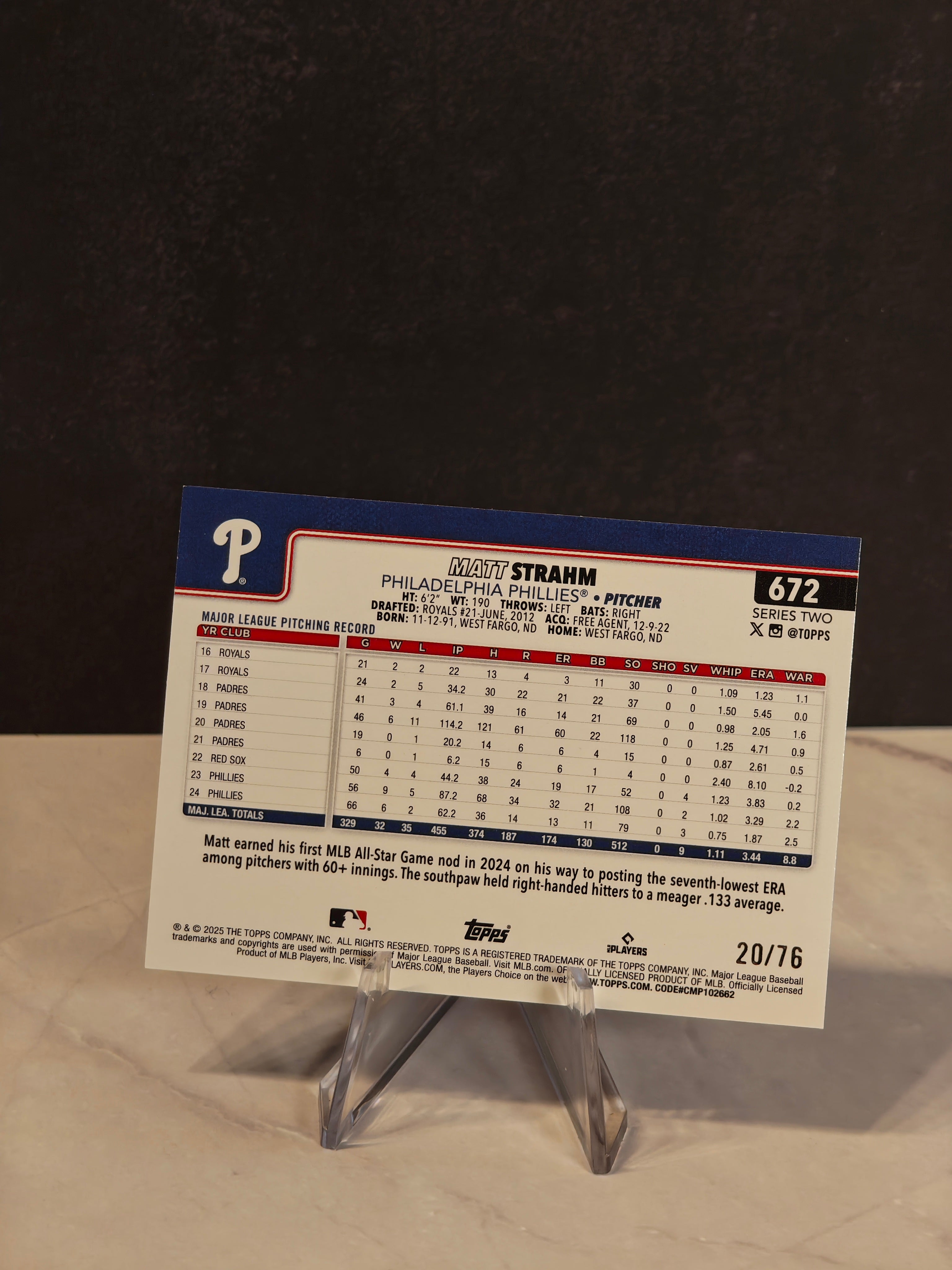 2025 Topps Philadelphia Phillies #PHI-14 Matt Strahm