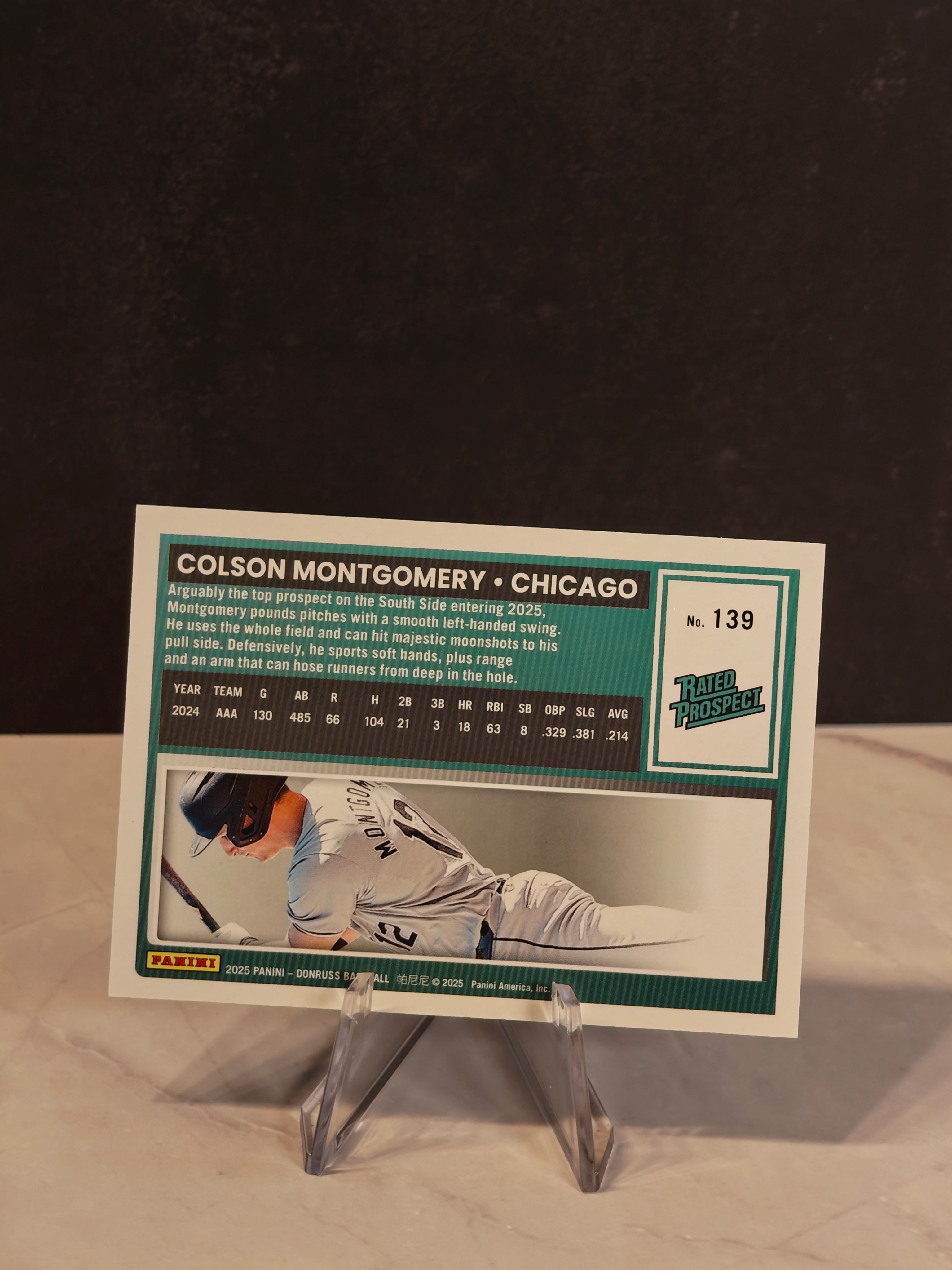 2025 Donruss #139 Colson Montgomery Green Laser #/249