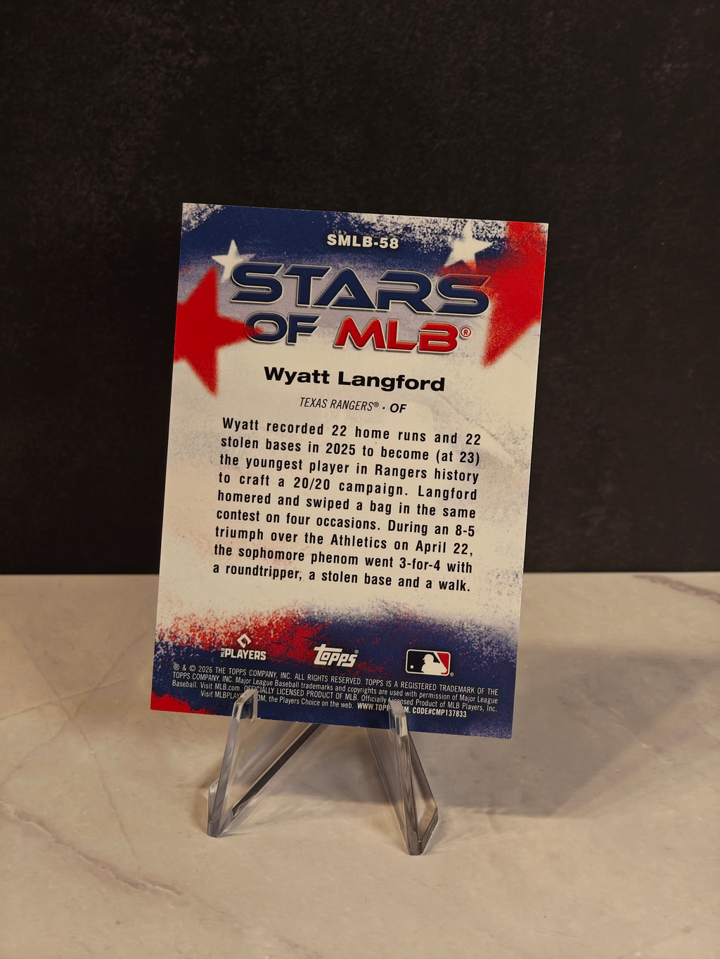 2026 Topps #SMLB-58 Wyatt Langford Stars of MLB