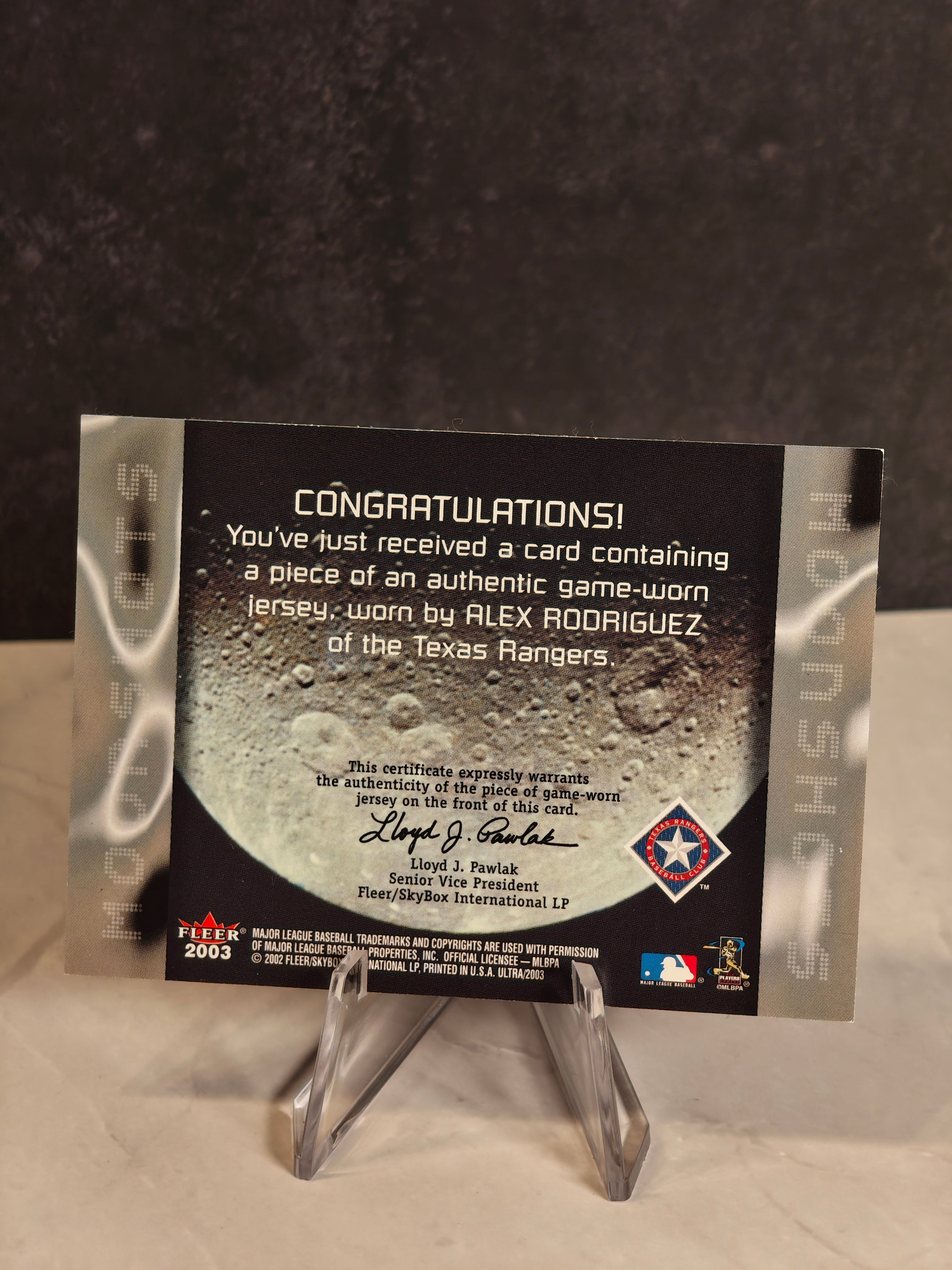 2003 Ultra #NNO Alex Rodriguez Moonshots Memorabilia