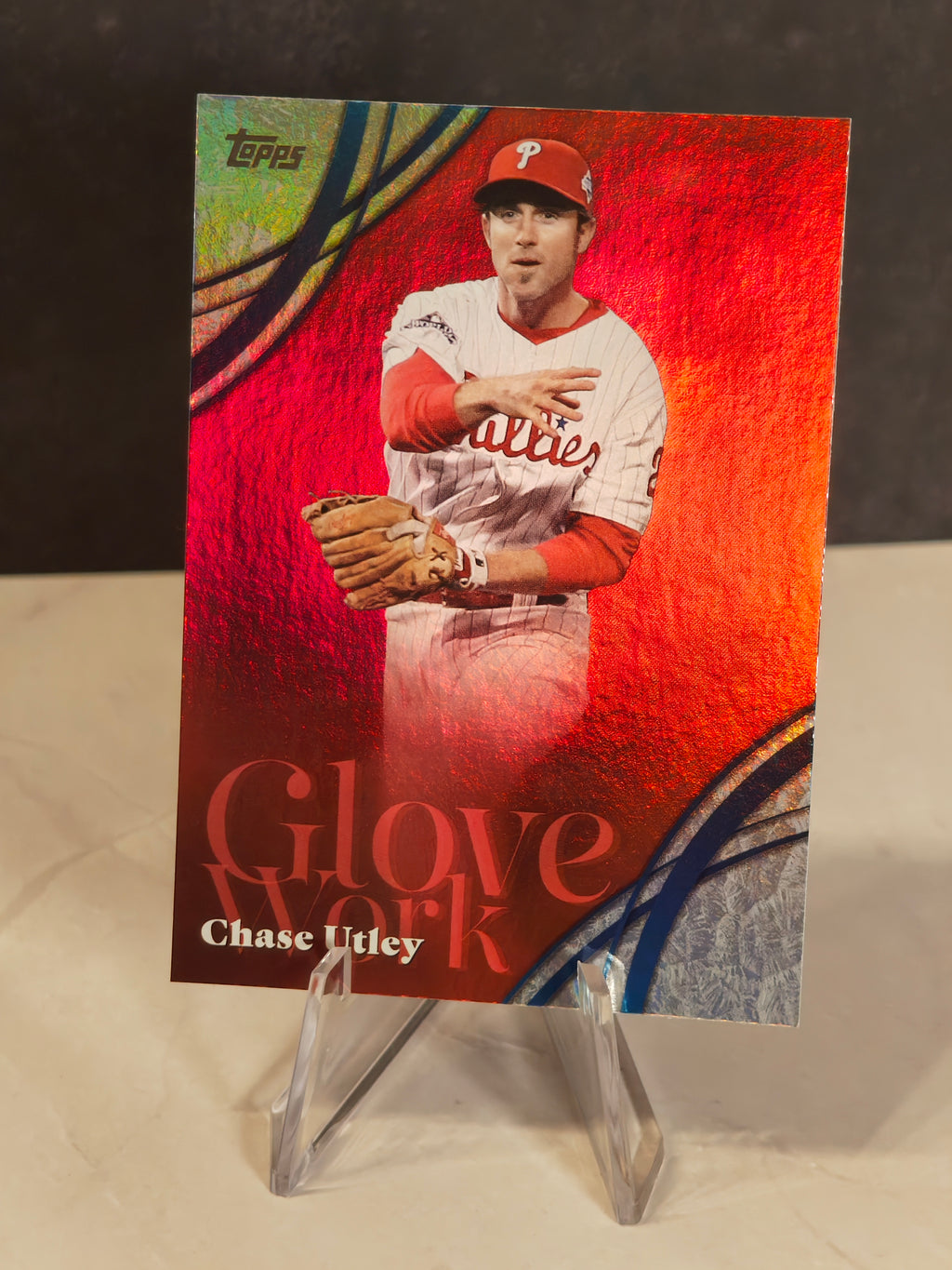 2026 Topps #GW-46 Chase Utley Glove Work Pink Foil