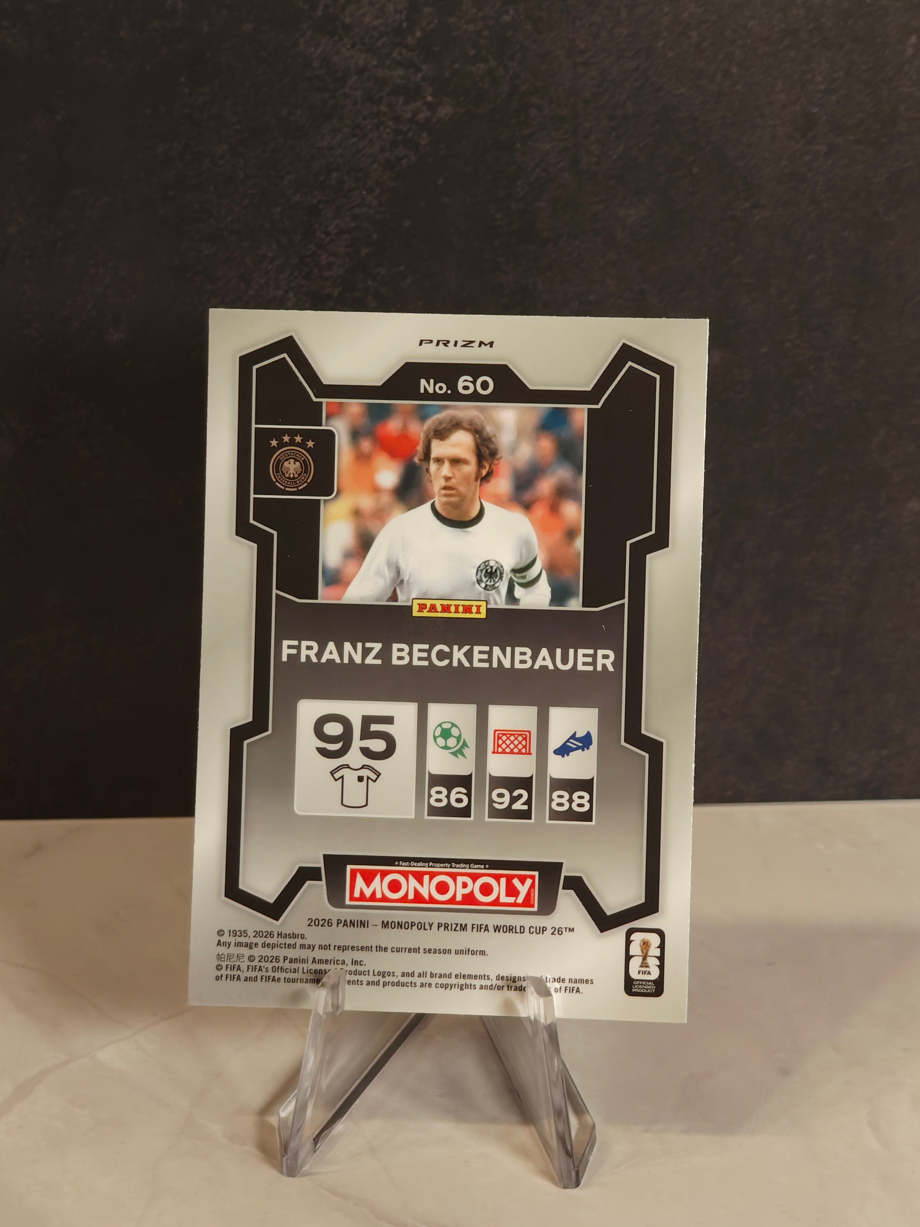2026 Panini Prizm Monopoly FIFA World Cup #60 Franz Beckenbauer Red Prizms
