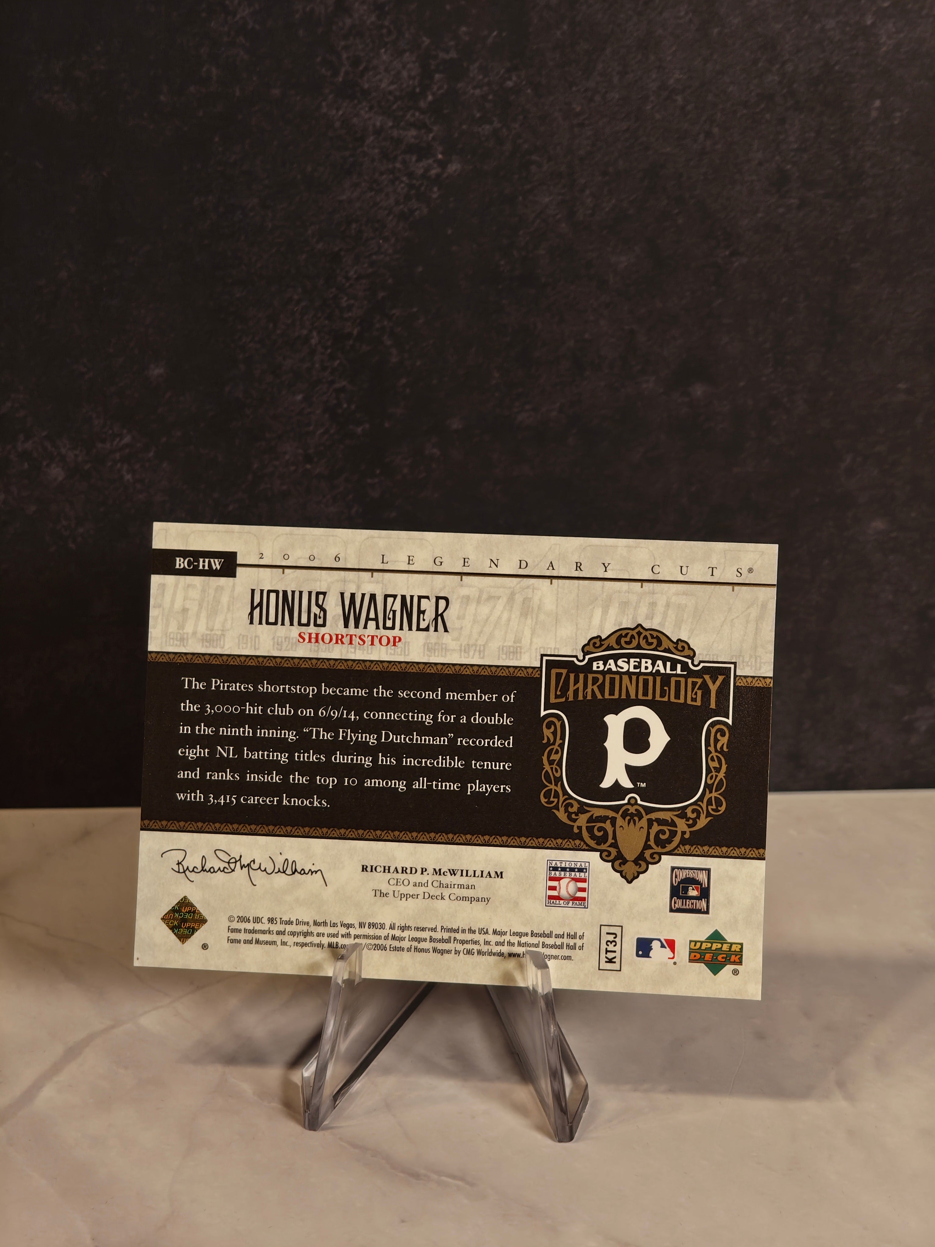 2006 SP Legendary Cuts #BC-HW Honus Wagner Baseball Chronology Materials