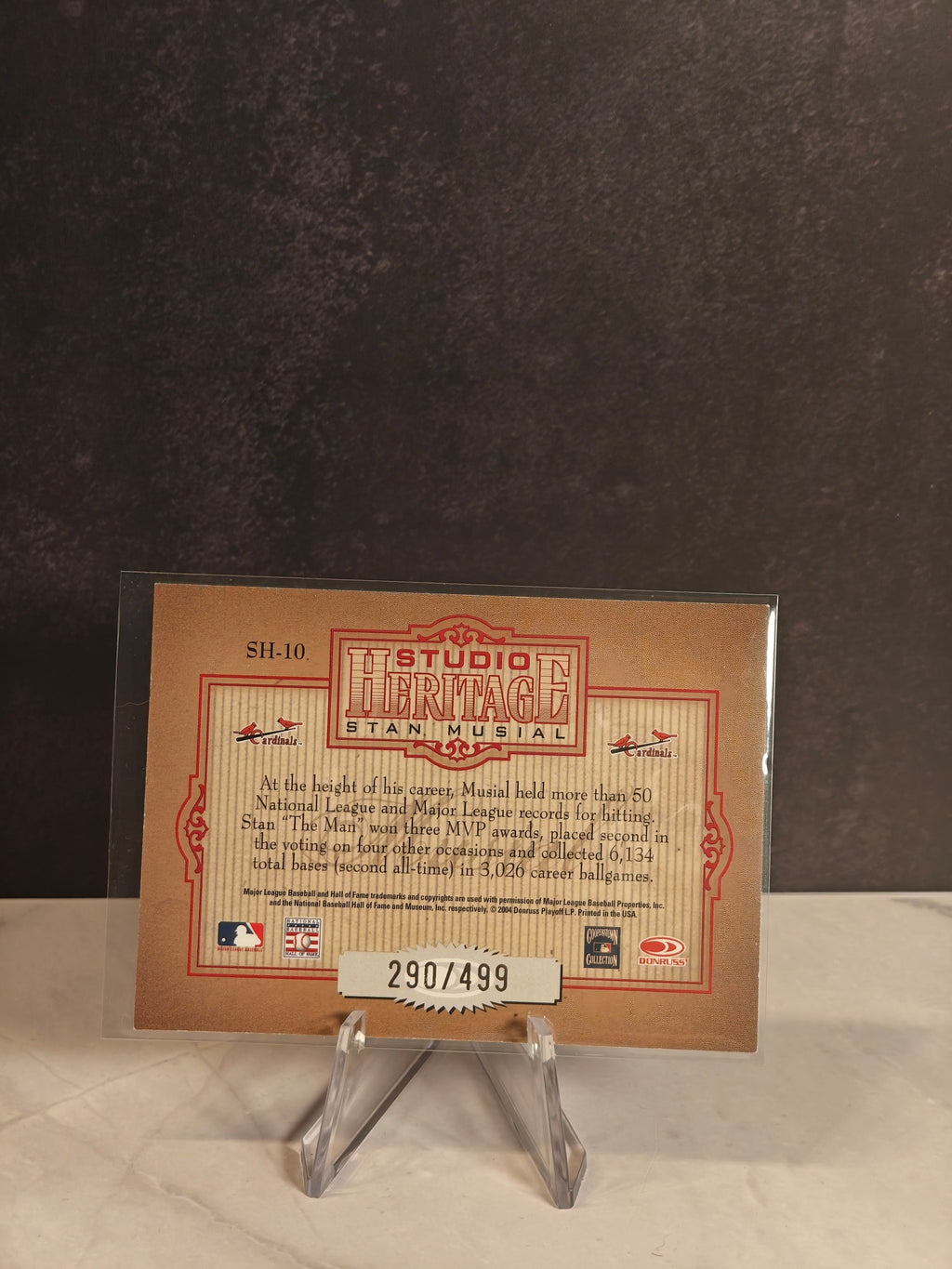 2004 Donruss Studio #SH-10 Stan Musial Heritage Gold #/499