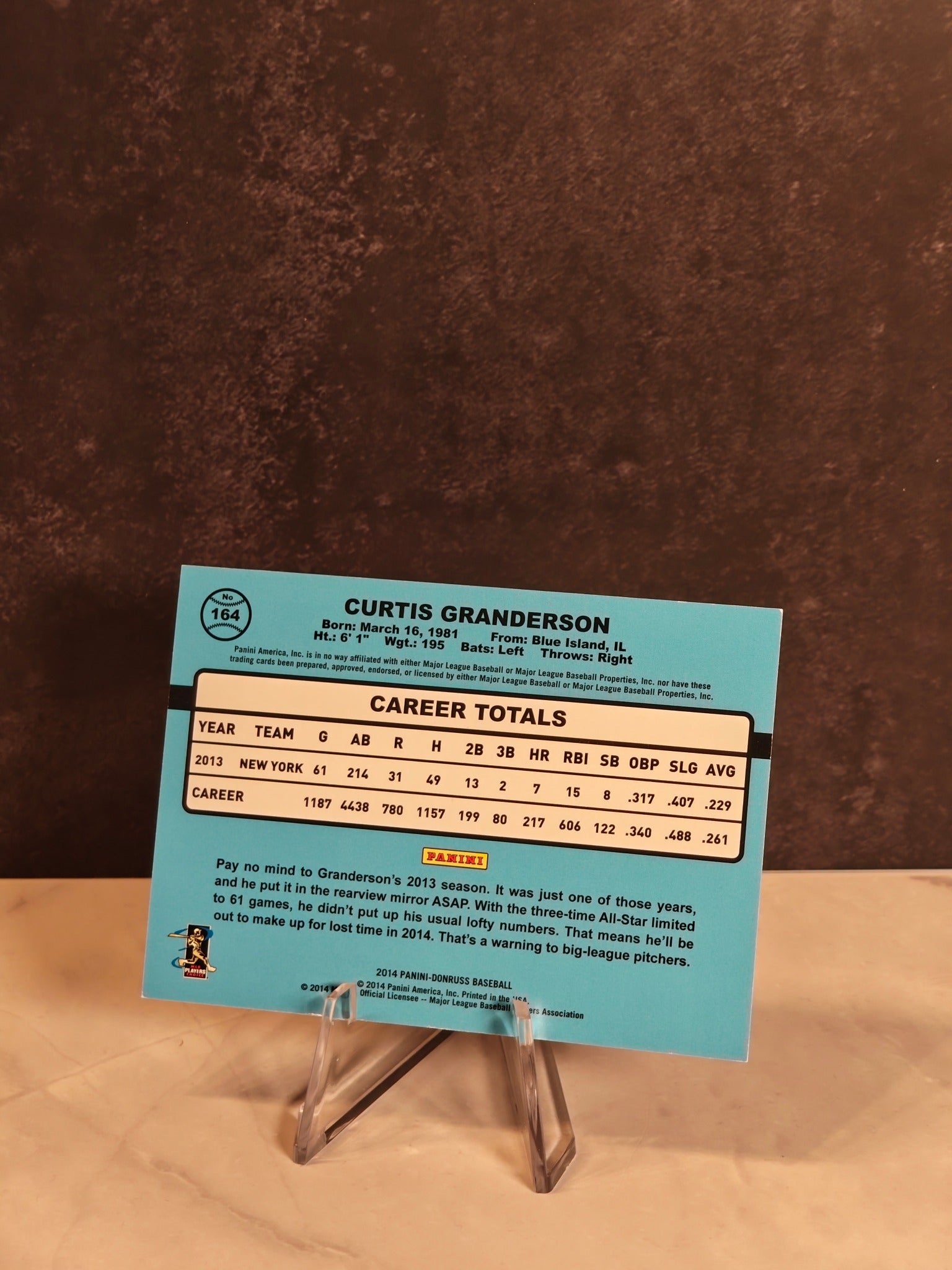 2014 Donruss #164 Curtis Granderson Stat Line Career #/217