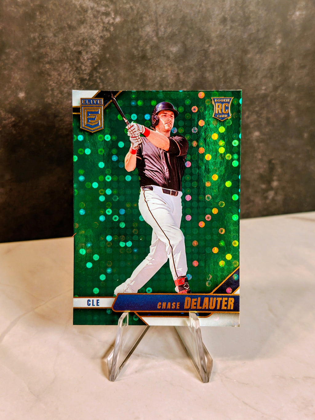 🔥 CHASE DeLAUTER 2026 Donruss Elite RC #46 GREEN DISCO PARALLEL RC