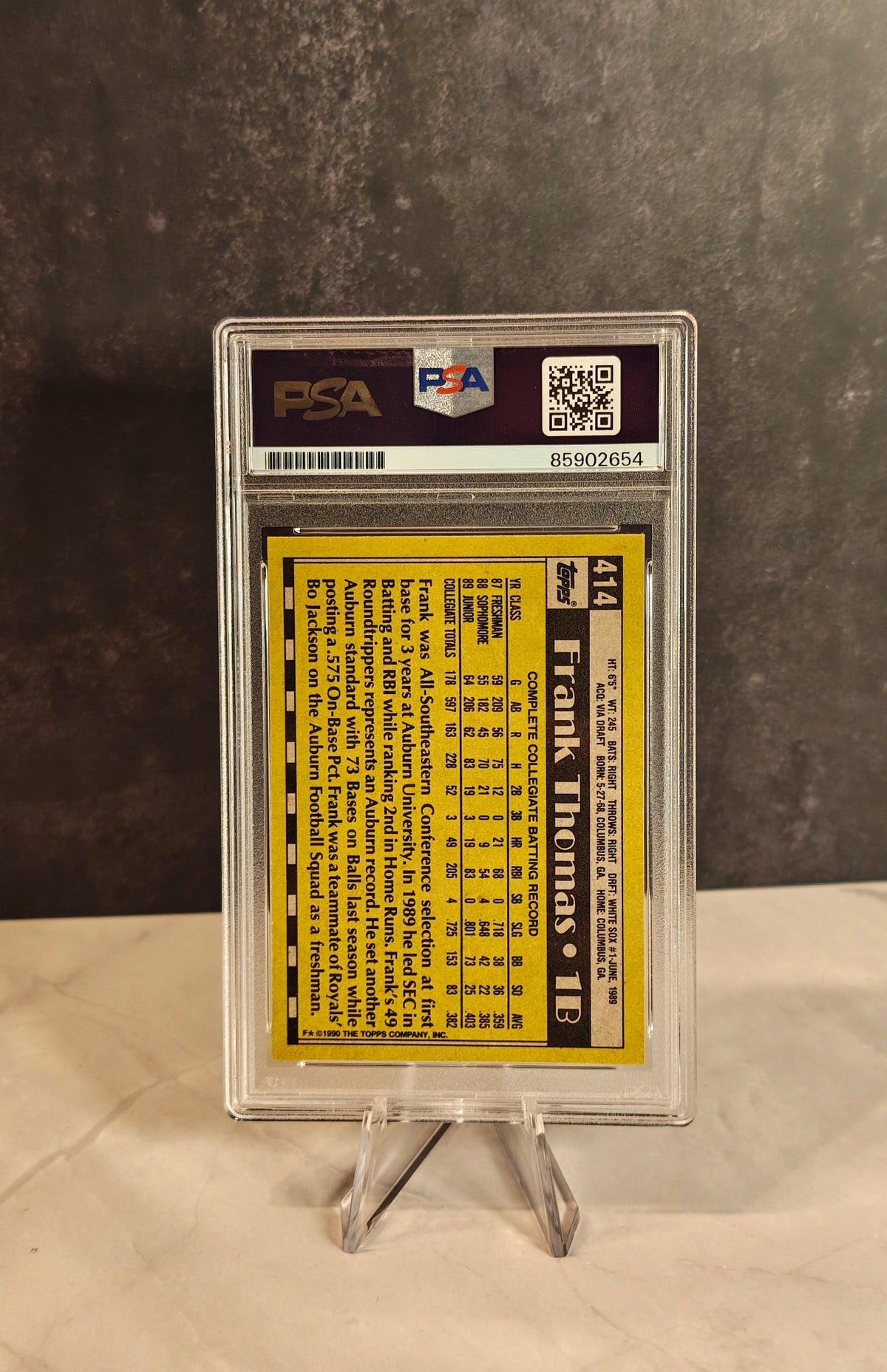 💥 1990 Topps FRANK THOMAS RC Auto - PSA/DNA CERTIFIED Big Hurt HOF