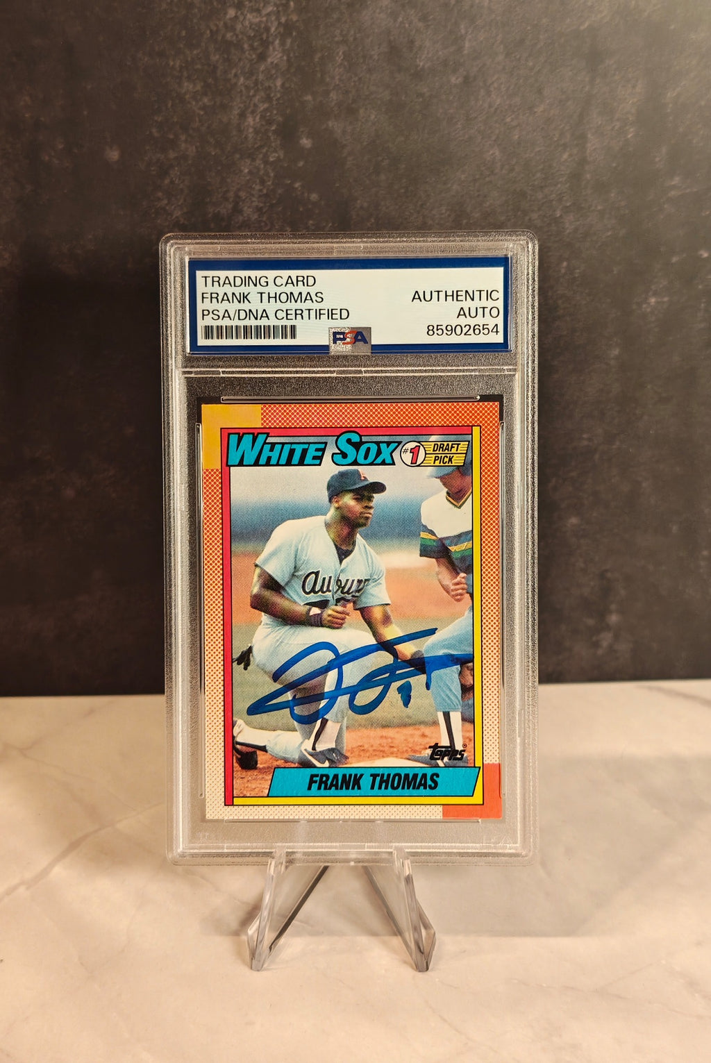💥 1990 Topps FRANK THOMAS RC Auto - PSA/DNA CERTIFIED Big Hurt HOF