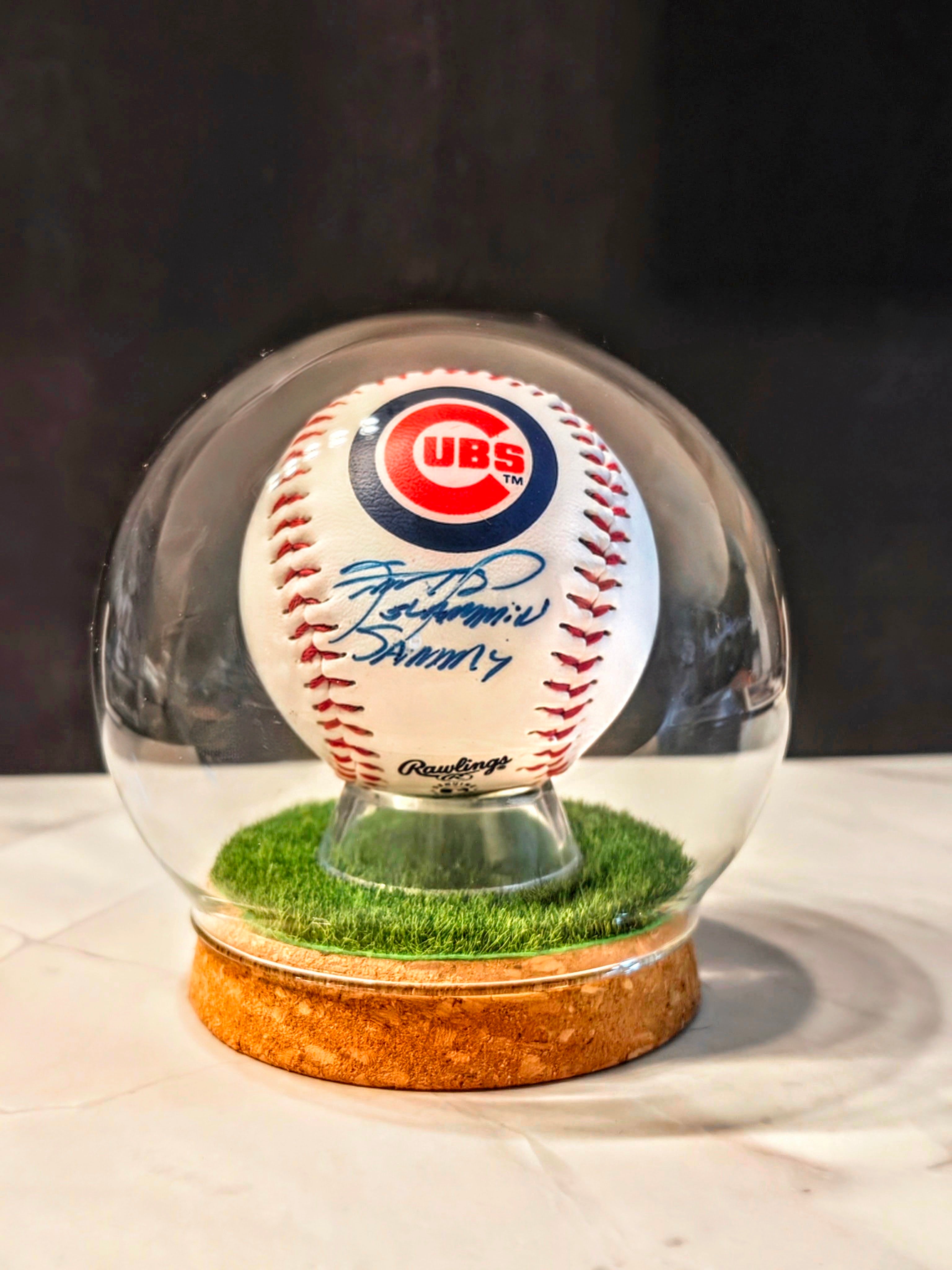 Sammy Sosa Signed Cubs Logo OML Baseball Inscribed "Slammin Sammy" (Beckett)