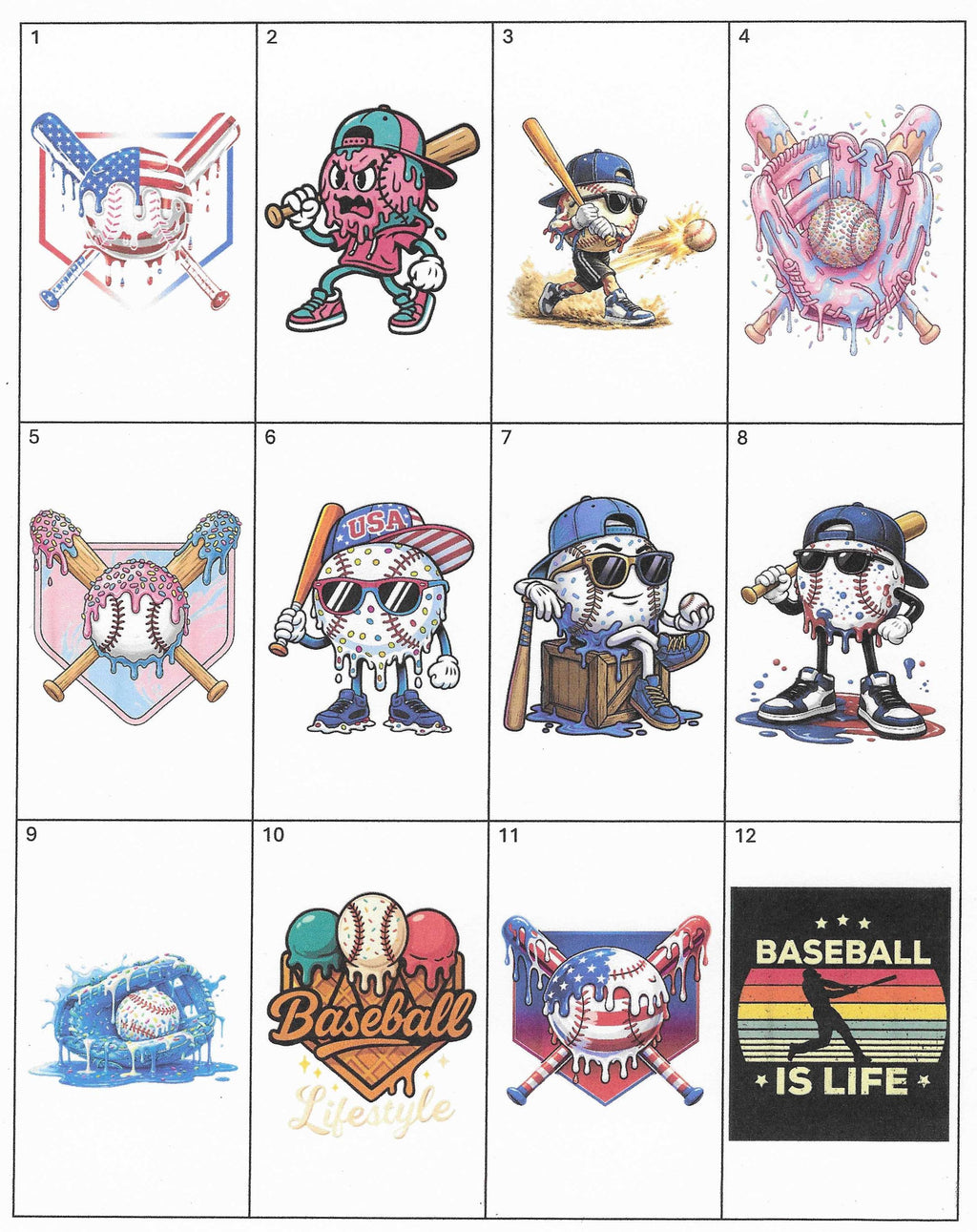 Baseball Drip Stickers