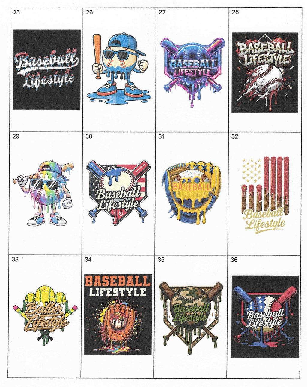 Baseball Drip Stickers