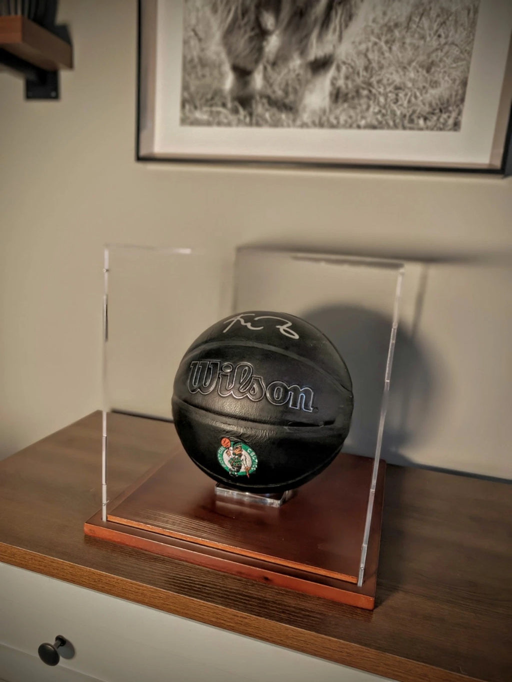 Kevin Garnett Boston Celtics Logo Basket Ball Auto (JSA)