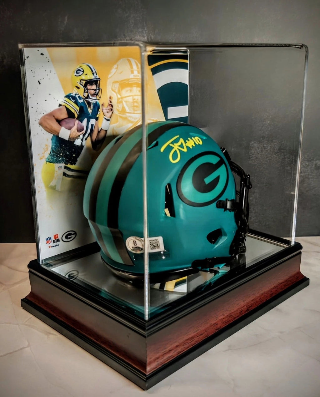 Jordan Love Signed Green Bay Packers Rave Mini Helmet (Beckett)